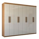 Ver imagem 3 de Guarda-roupa Casal Nirvana 8 Portas 4 gavetas Cinamomo/branco - Panorama Móveis