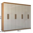 Ver imagem 4 de Guarda-roupa Casal Nirvana 8 Portas 4 gavetas Cinamomo/branco - Panorama Móveis