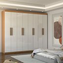 Ver imagem 1 de Guarda-roupa Casal Nirvana 8 Portas 4 gavetas Cinamomo/branco - Panorama Móveis