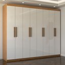 Ver imagem 6 de Guarda-roupa Casal Nirvana 8 Portas 4 gavetas Cinamomo/branco - Panorama Móveis
