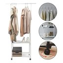 Ver imagem 3 de Arara de Roupas Sapateira Cabideiro Closet Prateleira Guarda Roupa Movel Rodas Organizador Aberto Qu