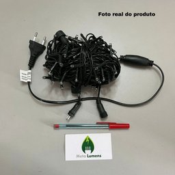R@cordão 100 Led Fixo Branco Frio 10m com Strobo 220v - 5