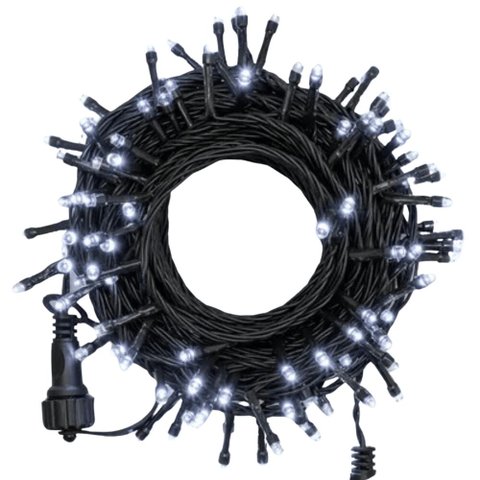 R@cordão 100 Led Fixo Branco Frio 10m com Strobo 220v