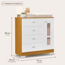 Ver imagem 3 de Quarto Completo Katatau para Bebê 100% MDF com Cômoda Sapateira e Berço 3 em 1 para Colchão 130x70cm