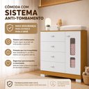 Ver mais imagens de Quarto Completo Katatau para Bebê 100% MDF com Cômoda Sapateira e Berço 3 em 1 para Colchão 130x70cm