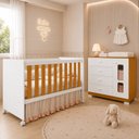 Ver imagem 1 de Quarto Completo Katatau para Bebê 100% MDF com Cômoda Sapateira e Berço 3 em 1 para Colchão 130x70cm