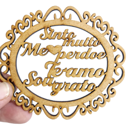 Hoponopono - MDF - Sinto Perdoe Amo Grato - Cru - Oração Meditação - 15x13cm - 2