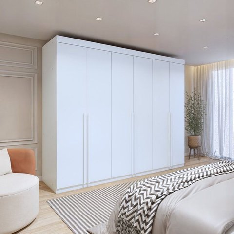 Guarda Roupa Casal 6 Portas 8 Gavetas 100% MDF Versatil