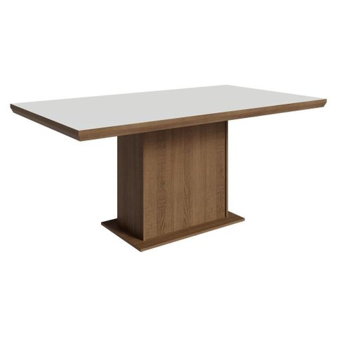 Mesa de Jantar 5275 6 Lugares Retangular MDP Rustic Branco Madesa
