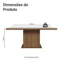 Ver imagem 2 de Mesa de Jantar 5275 6 Lugares Retangular MDP Rustic Branco Madesa