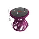 Ver imagem 2 de Mesa de Centro Sol em Corda Náutica e Base em Alumínio Preta 70cm Rosa