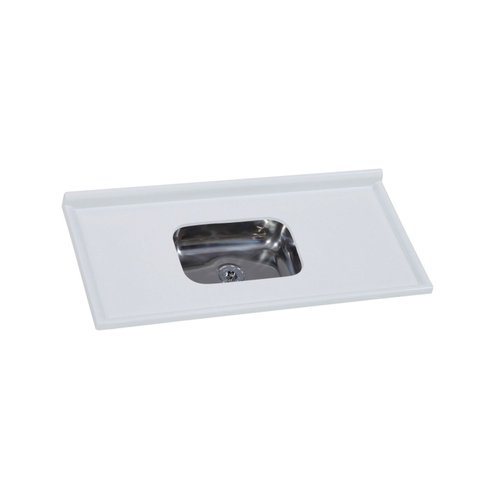 Pia de Cozinha Mármore Sintético Cuba Inox 120x55cm Gelo Aj Rorato