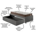 Ver mais imagens de Base Box Cama Solteirão Sapateira Courino Linho Cinza e Colchão Relax Adorabile Ecoflex 96x203