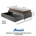 Ver imagem 4 de Base Box Cama Solteirão Sapateira Courino Linho Cinza e Colchão Relax Adorabile Ecoflex 96x203