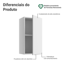 Ver imagem 4 de Armário Aéreo para Quarto 35 Cm 1 Porta Branco Neo Madesa