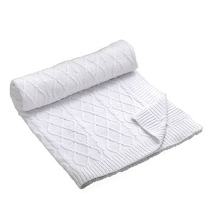 Manta Decorativa em Tecido Off White 150x120cm