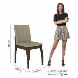 Kit 4 Cadeiras Estofadas Sucre Imbuia/veludo Bege - Móveis Arapongas Imbuia/veludo Bege - 4 Kit 4 Cadeiras Estofadas Sucre Imbuia/veludo Bege - Móveis Arapongas Imbuia/veludo Bege - 4