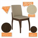 Ver imagem 3 de Kit 4 Cadeiras Estofadas Sucre Imbuia/veludo Bege - Móveis Arapongas Imbuia/veludo Bege