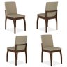 Kit 4 Cadeiras Estofadas Sucre Imbuia/veludo Bege - Móveis Arapongas Imbuia/veludo Bege - 1