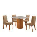 Ver imagem 2 de Mesa de Jantar Eloise 90 cm Tampo MDF Vidro Canto Copo com 4 Cadeiras Carolina