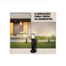 Poste Balizador Luminária Casa Sítio Jardim 1 Metro Preto - 3