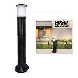 Poste Balizador Luminária Casa Sítio Jardim 1 Metro Preto - 2