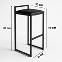 Ver imagem 3 de Banqueta Alta Industrial Isa Estofados Metalon Couro Sintético Azul Marinho 80cm