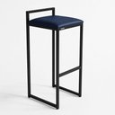 Ver imagem 1 de Banqueta Alta Industrial Isa Estofados Metalon Couro Sintético Azul Marinho 80cm