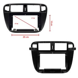Moldura Painel Central Multimidia 9 Polegadas Civic Ar Digital 1996 À 2000 Preto Fosco Expex 9ho015 - 2