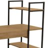Mesa Escrivaninha Industrial Office C/ Estante e Prateleiras Freijó/preto Fosco - 7