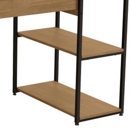 Mesa Escrivaninha Industrial Office C/ Estante e Prateleiras Freijó/preto Fosco - 8