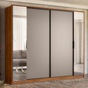Ver imagem 2 de Guarda Roupa Casal Laredo 4 Portas Flex Nogueira/nude Prime Tx com Espelho - Demartêz