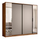 Ver imagem 1 de Guarda Roupa Casal Laredo 4 Portas Flex Nogueira/nude Prime Tx com Espelho - Demartêz