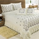 Ver imagem 1 de Cobre Leito Casal Queen Desejos 07 Peças Bordado - Palha