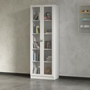 Ver imagem 1 de Armário Estante Com 2 Portas De Vidro Cr25069 Branco