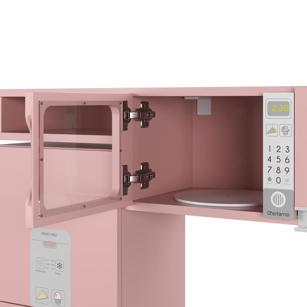 Cozinha Infantil Luli C/ Refrigerador, Fogão, Micro-ondas, Máq. Lavar/tabua Passar Rose Ofertamo - 8