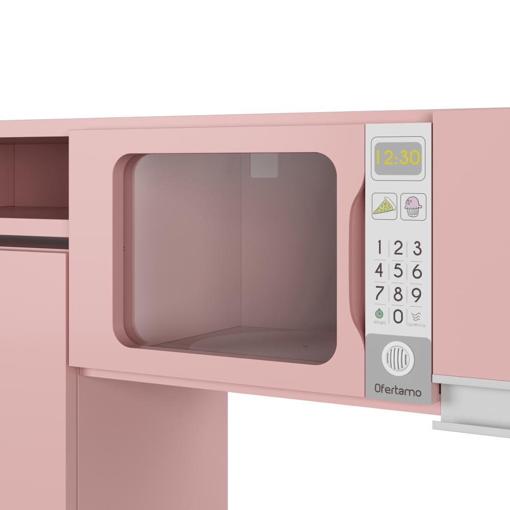 Cozinha Infantil Luli C/ Refrigerador, Fogão, Micro-ondas, Máq. Lavar/tabua Passar Rose Ofertamo - 9