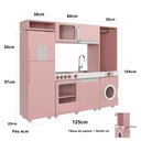Ver mais imagens de Cozinha Infantil Luli C/ Refrigerador, Fogão, Micro-ondas, Máq. Lavar/tabua Passar Rose Ofertamo