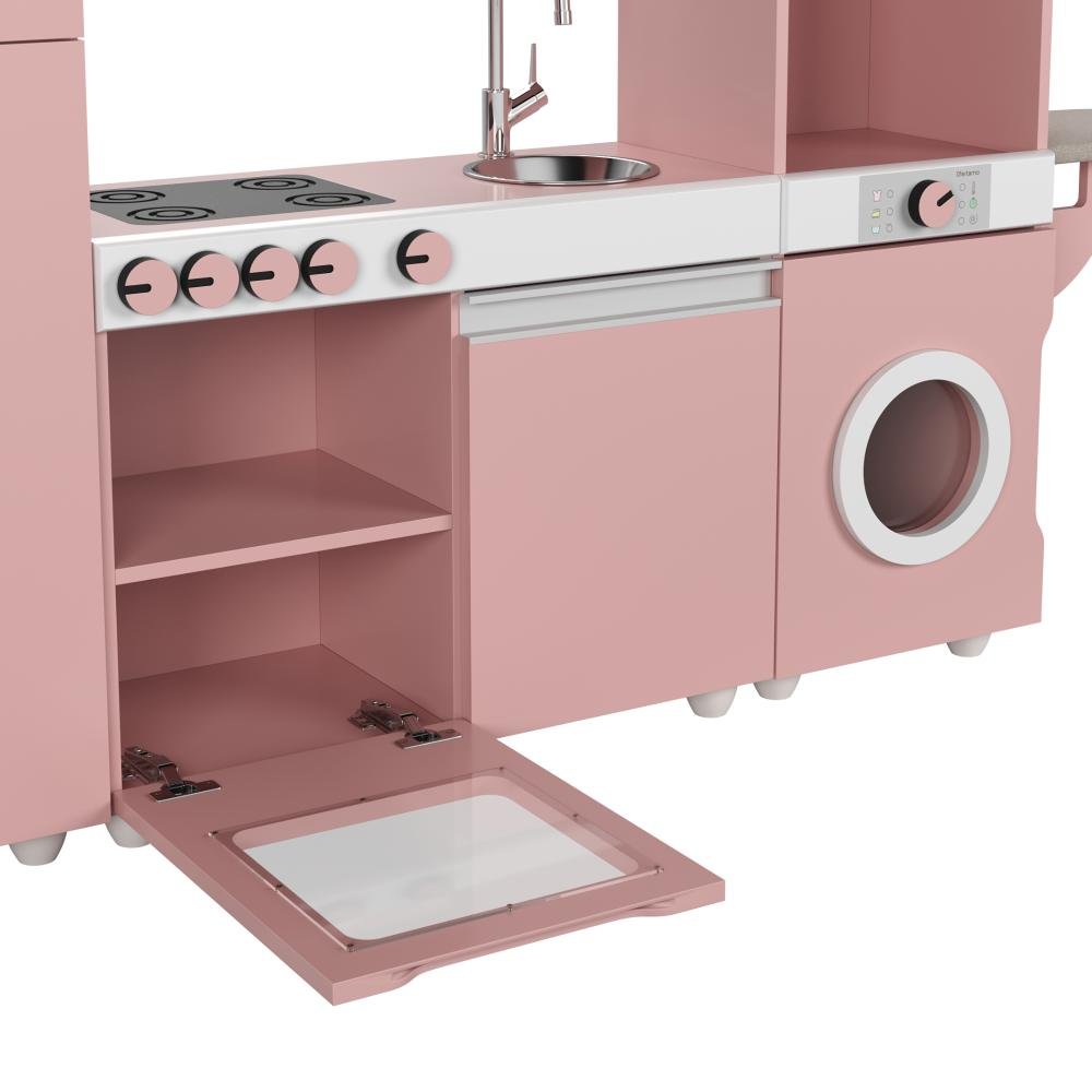 Cozinha Infantil Luli C/ Refrigerador, Fogão, Micro-ondas, Máq. Lavar/tabua Passar Rose Ofertamo - 5