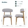 Conjunto 2 Cadeiras Estofada Linho para Jantar Cozinha Frida Cinza Madeira Mel Maciça - 7