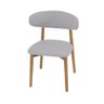 Conjunto 2 Cadeiras Estofada Linho para Jantar Cozinha Frida Cinza Madeira Mel Maciça - 3