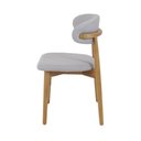 Ver imagem 4 de Conjunto 2 Cadeiras Estofada Linho para Jantar Cozinha Frida Cinza Madeira Mel Maciça