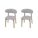 Ver imagem 1 de Conjunto 2 Cadeiras Estofada Linho para Jantar Cozinha Frida Cinza Madeira Mel Maciça