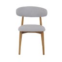 Ver imagem 2 de Conjunto 2 Cadeiras Estofada Linho para Jantar Cozinha Frida Cinza Madeira Mel Maciça