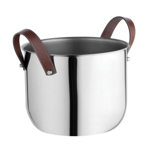 Champanheira Inox com Alças de Couro 12l Balde de Gelo Grand