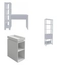 Ver imagem 2 de Conjunto 3 Peças Escrivaninha Match, Estante e Mesa Lateral Industrial Branco