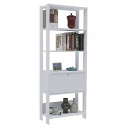 Conjunto 3 Peças Escrivaninha Match, Estante e Mesa Lateral Industrial Branco - 6 Conjunto 3 Peças Escrivaninha Match, Estante e Mesa Lateral Industrial Branco - 6