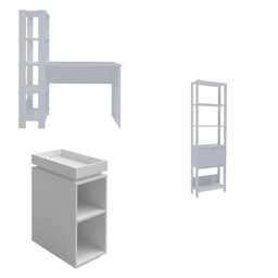 Kit 3 Peças Escrivaninha Match, Estante e Mesa Lateral - 2 Kit 3 Peças Escrivaninha Match, Estante e Mesa Lateral - 2