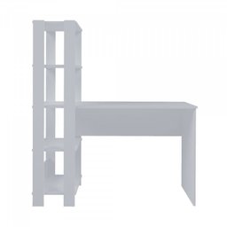 Conjunto 3 Peças Escrivaninha Match, Estante e Mesa Lateral Industrial Branco - 11 Conjunto 3 Peças Escrivaninha Match, Estante e Mesa Lateral Industrial Branco - 11