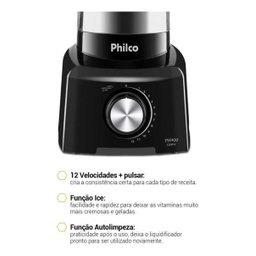 Liquidificador Philco Ph900 Potência de 1200w 3 Litros com 12 Velocidades e Modo Pulsar Preto 127v - 2